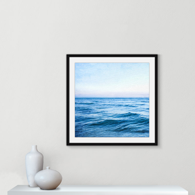 " Seascape ", 27.50" H x 27.50" W x 1.25" D, Satin Black