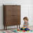 23.62-inch Walnut Shoe Cabinet With 2 Flip-top Drawers And Slatted Shelving