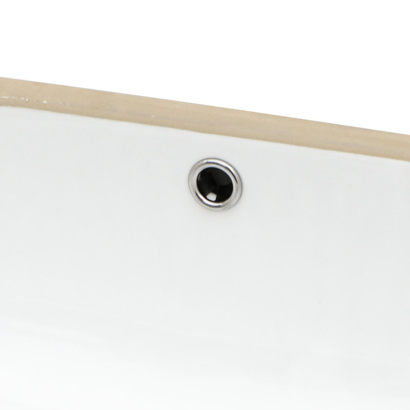 Évier rectangulaire en céramique blanche encastrable 19,35 lb 22 po x 15 po 8,3 po, finition acide