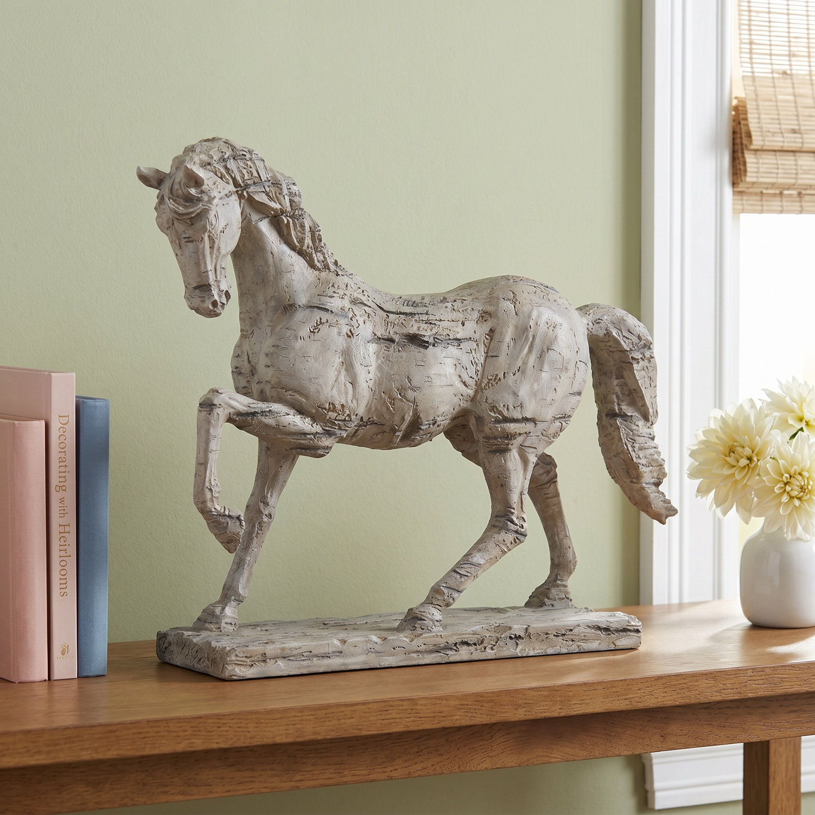 Polystone Prancing Horse Sculpture