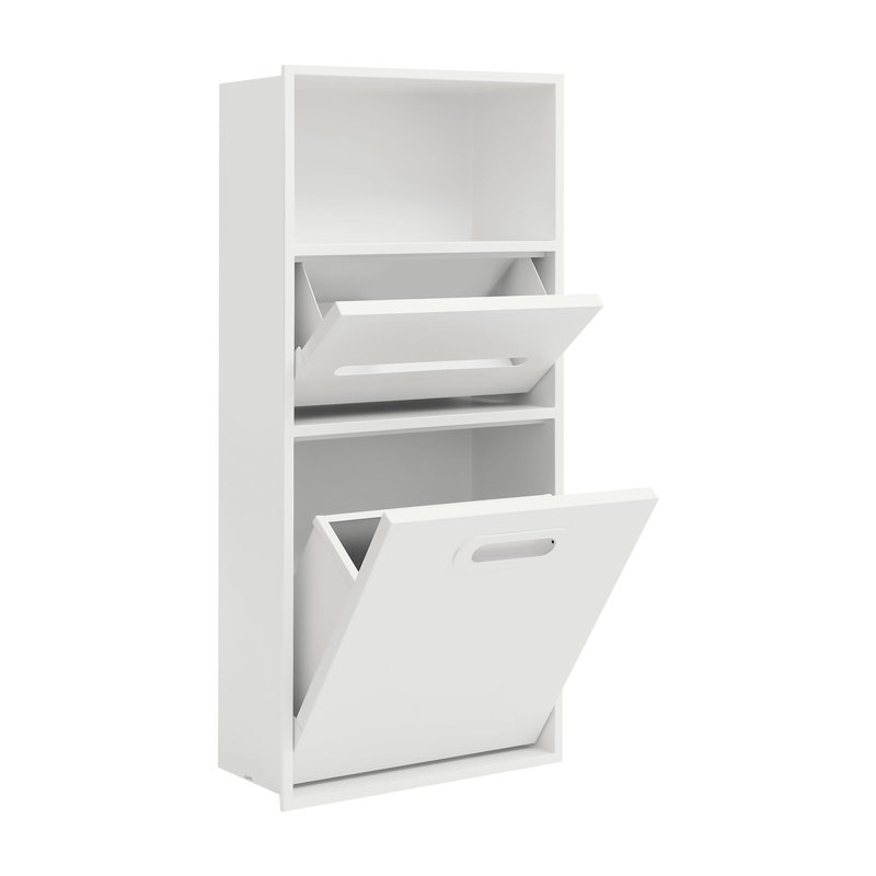 Armoire de rangement encastrée à 3 niveaux en acier inoxydable, Blanc