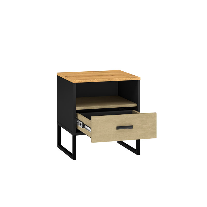 Cobos 45cm W Manufactured Wood Bedside Table