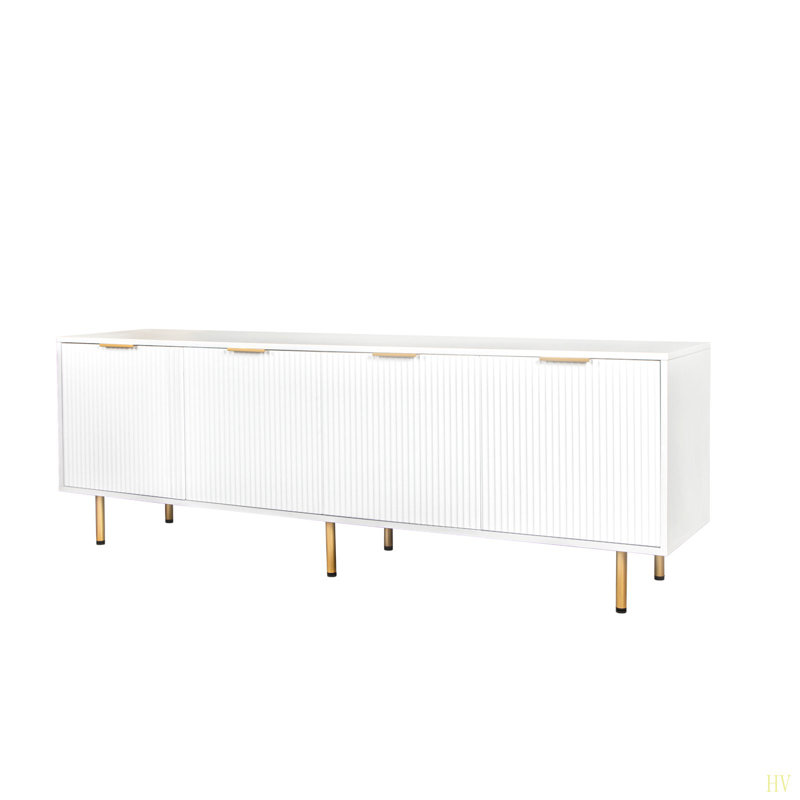 Meuble télé moderne et chaleureux pour meuble télé de 80 pouces, pour chambre à coucher de salon, Blanc