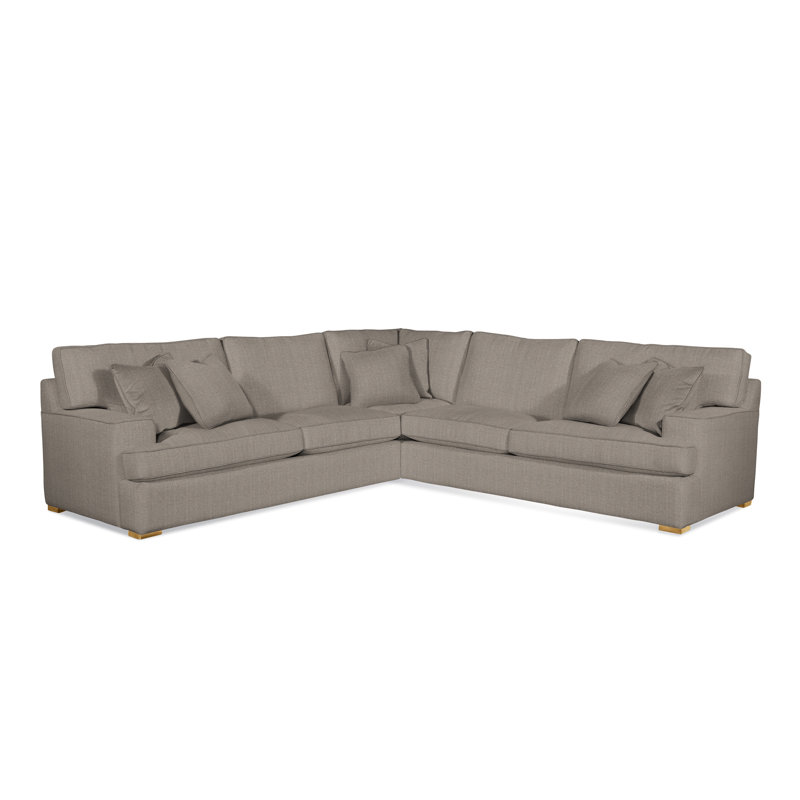Bridgetown 3 - Piece Upholstered Sectional, Honey Finish, Stone Crypton Performance; 0884-83