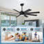 Ventilateur de plafond à DEL intégré à 8 pales Ladanna-804234916-804234917