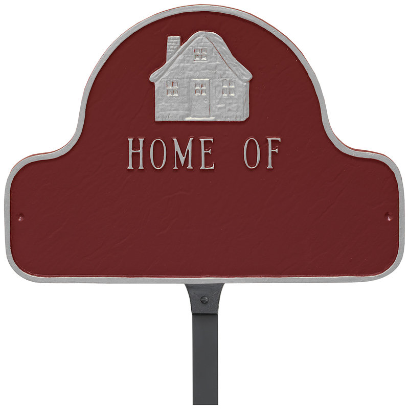 Home of Arch Address Sign Plaque with Lawn Stakes, Yes