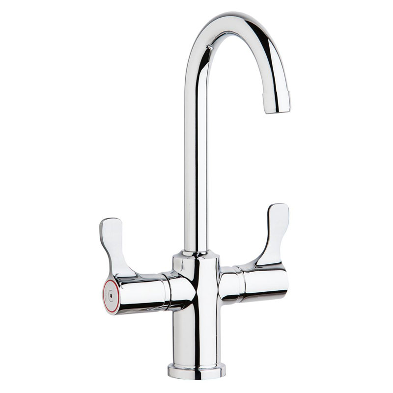 Pull Down Double Handle Kitchen Faucet With Deck Plate And Handles