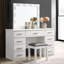 Bureau de coiffeuse 9 tiroirs blanc brillant