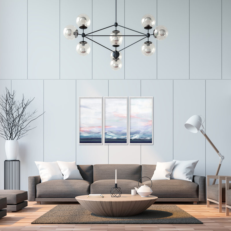 Coastal Retreat Cool Horizon Triptych
