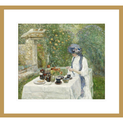 «French Tea Garden» par Childe Hassam - impression giclée encadrée