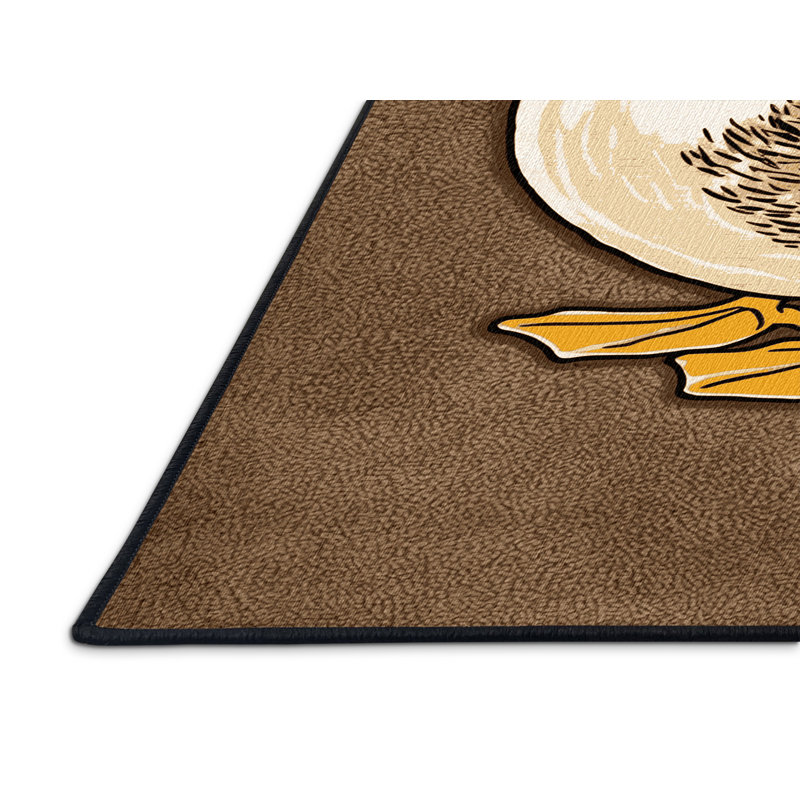 Washable Gadwall Birds Area Rug, Rectangle 3' x 5'