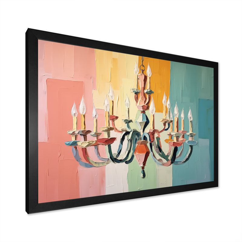 Lustre baroque Brilliance - lustre, art mural, Cadre d'angle fermé noir, H 24 po x l 32 po x P 1 po