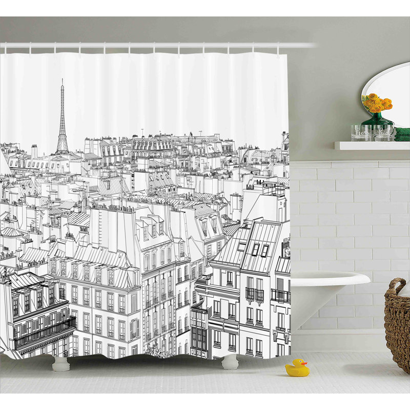 Floral Shower Curtain with Hooks Included, 70" H x 69" W