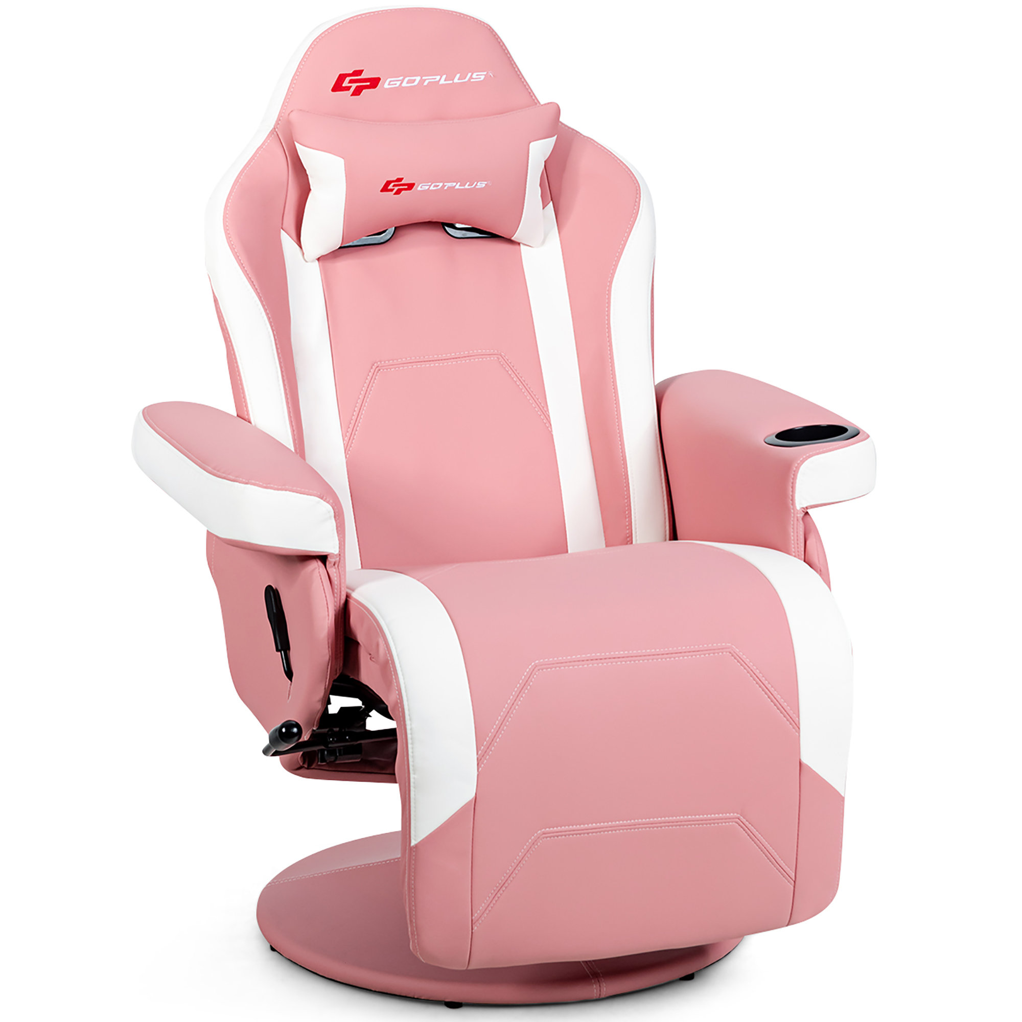 Pink gaming outlet chair massage