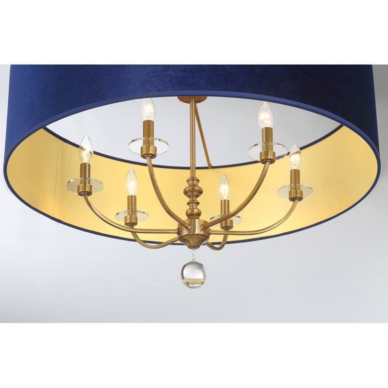 Luminaire suspendu Roshid Park Lehuanani 6Lt en laiton vieilli oxydé