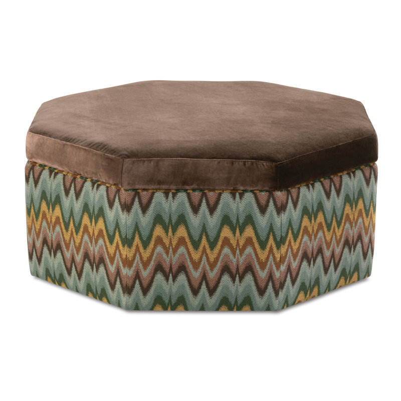 Custom Ottoman, Brown Linen Blend