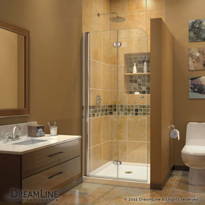 Cabine de douche à charnière carrée l 36 po x P 39 po x H 74,75 po Aqua Fold avec base incluse
