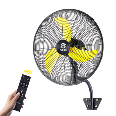 24" Outdoor Oscillating Wall Mounted Fan With Remote , Quiet Eco BLDC Motor, MAX 6000CFM, 4-Speed, Waterproof  Cooling Fan for Patios, Garage, Commercial