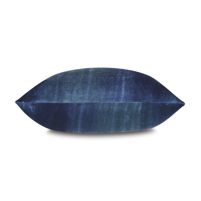 Velvet Square Pillow Cover & Insert, Ombre Peacock, Feather