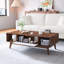 Modern Rectangular 100cm Four Leg Coffee Table with Storage-1370574659