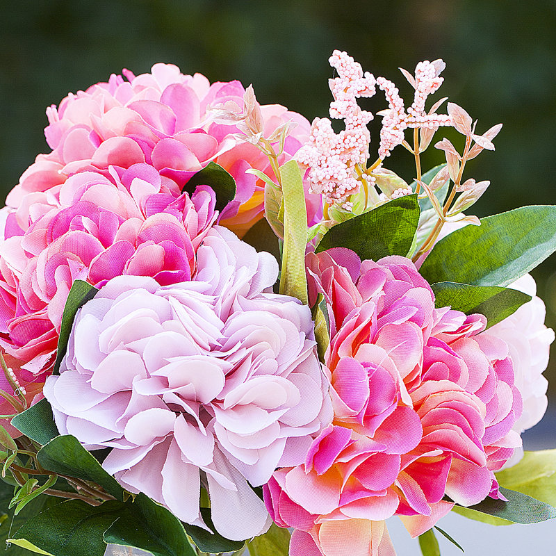 Silk Dahlia Arrangement in Vase, Pink