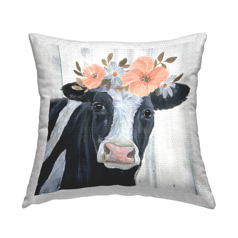Coussin d'extérieur imprimé Country Country Flower Crown par Annie Warren