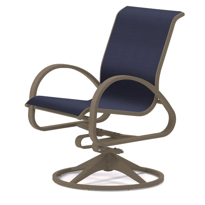 Fauteuil de patio pivotant Hiraku, Bleu marine 13D Sunbrella®, Désert texturé