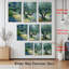 Tableau sur toile tendue représentant une oliveraie, décor paysager de style impressionniste (ensemble de 3)-850059742
