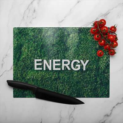 Wellness Energy Designer Glass Chopping Board