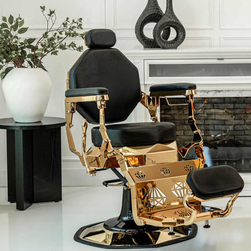 Fauteuil de coiffeur LEON, Noir, noir, noir, noir