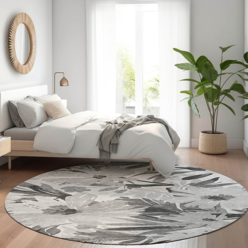 Tapis intérieur / extérieur gris Twillith , 8 pi x 8 pi