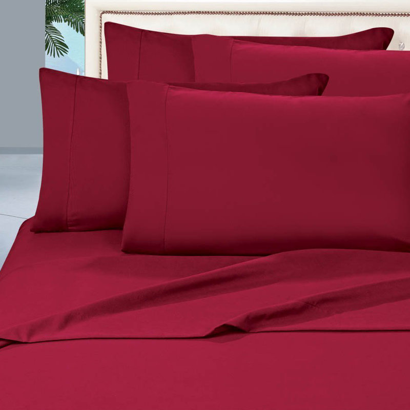Ensemble de draps en polyester 1500 fils, Ensemble de draps pour grand lit, Bourgogne