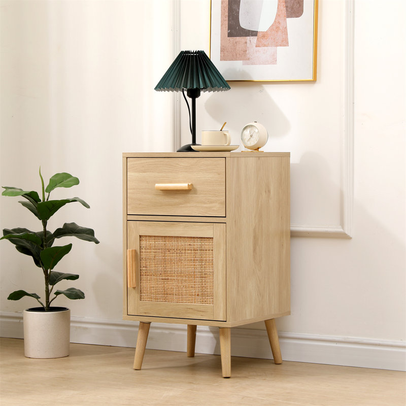 Ambrogia 40cm W Solid + Manufactured Wood Bedside Table