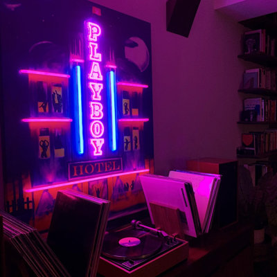 Playboy Wall Art with LED Neon - Hotel Playboy