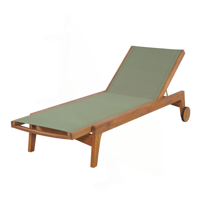 CHAISE EXTÉRIEURE, Vert / teck