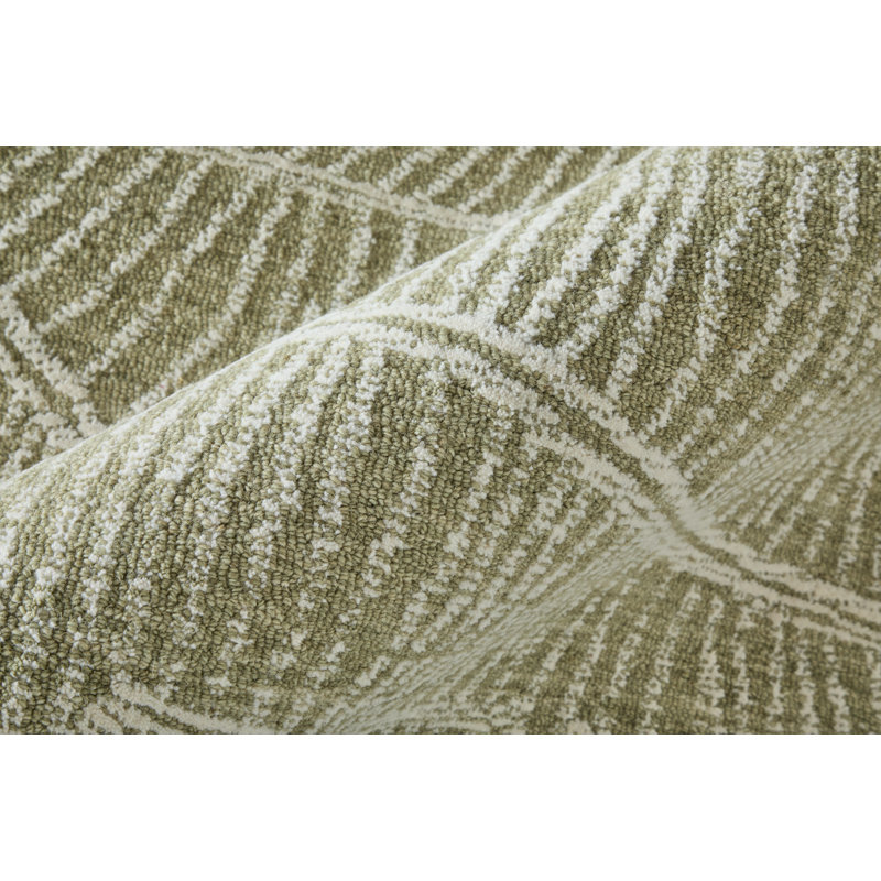 Winston Modern Floral & Botanical Area Rug, Rectangle 5' x 8', Green