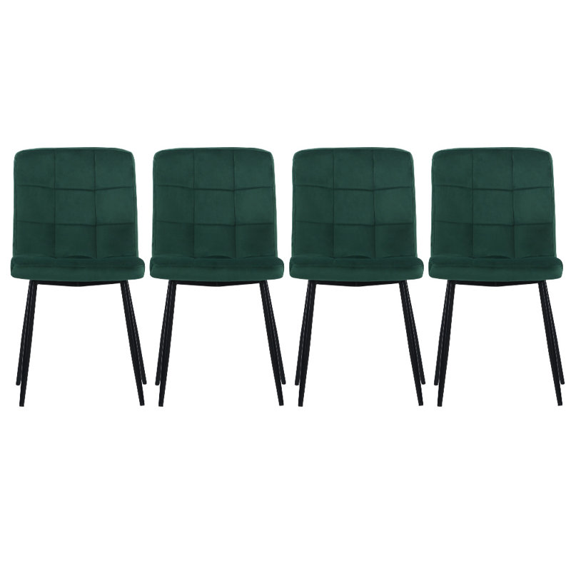 45cm H Upholstered Upholstered Back Side Chair, Green