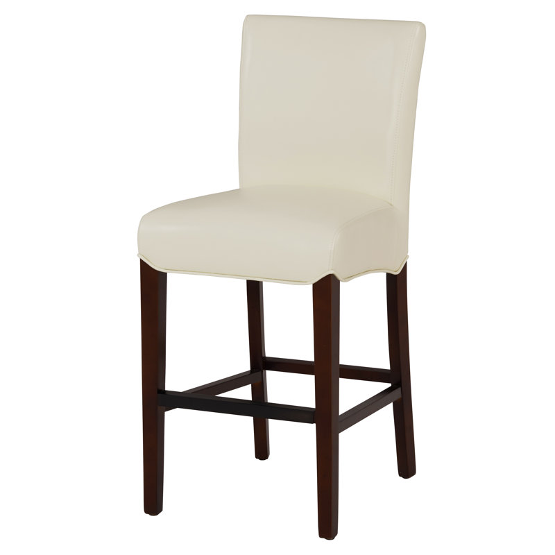 Zyaire Upholstered Counter Stool, White, Counter Stool (26.5 " Seat Height)