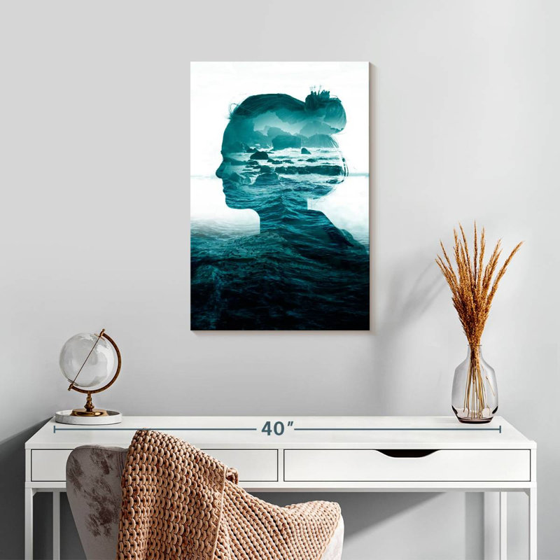 Leisha, la mer à l'intérieur, H 24 po x l 16 po