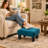 14.5" Modern Velvet Ottoman Footstool For Living Room-521621652