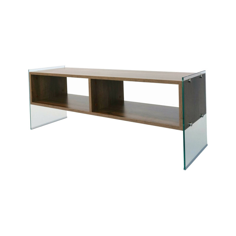Trotwood TV Unit White 120 Cm Tv400 - Transparent & White, Walnut