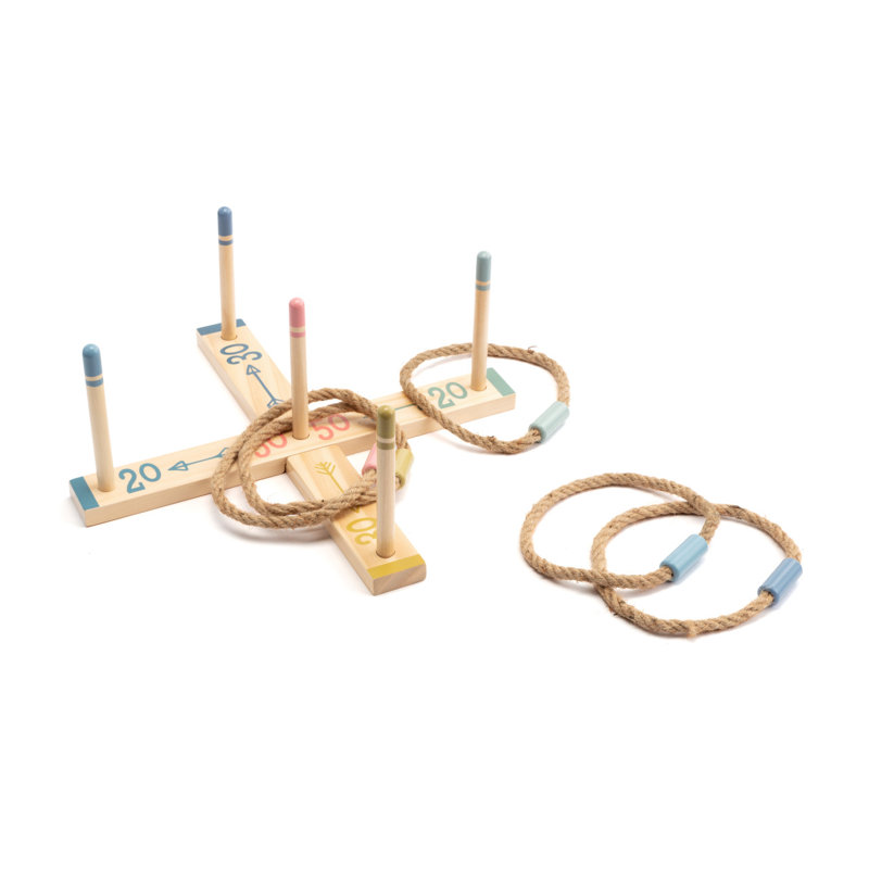 DEMDACO Solid Wood Washer And Ring Toss with Carrying Case