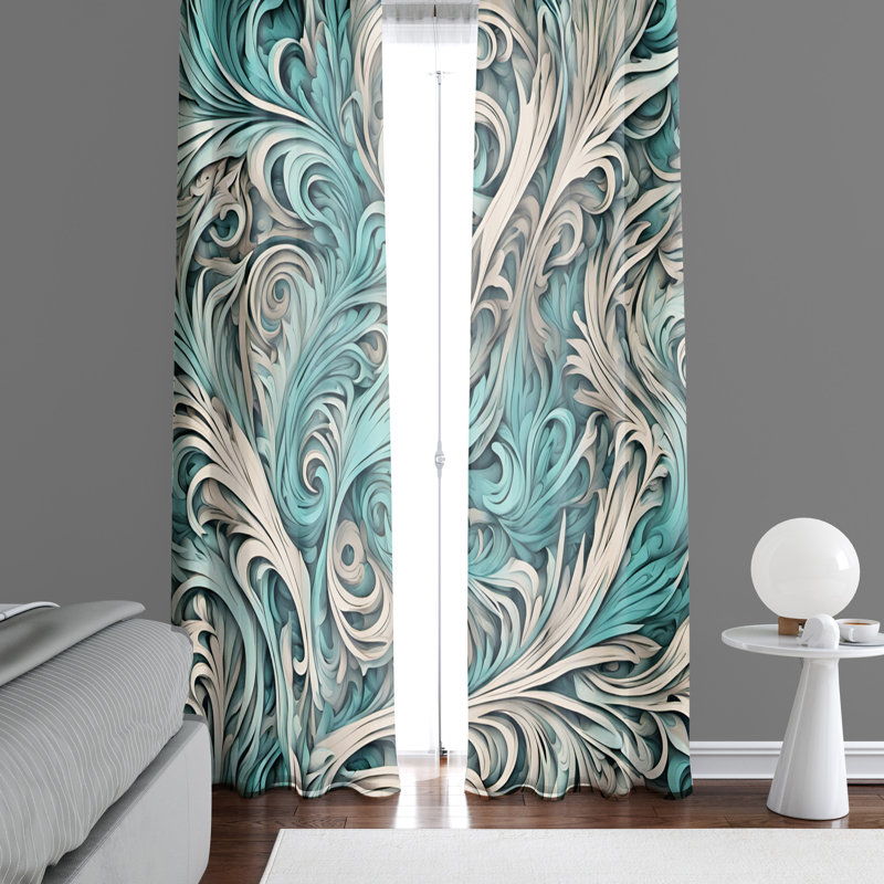Paire de rideaux semi-transparents en polyester Dunstable, L 40 po x L 52 po