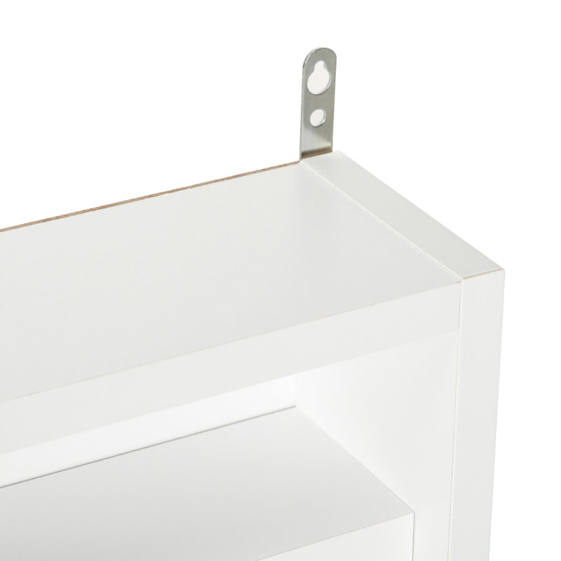 Display Cabinet, Glass Display Case With 2 Doors And Adjustable Shelves, Wall-Mounted,, White