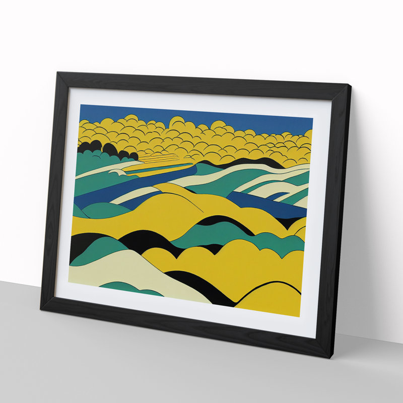 Pop Meadow Landscape Vol.3 Abstract - Framed Print