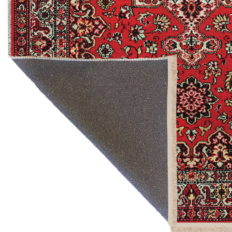 Tapis décoratif rétro bourgogne, Rectangle 4 pi 11,06 po x 9 pi 10,11 po