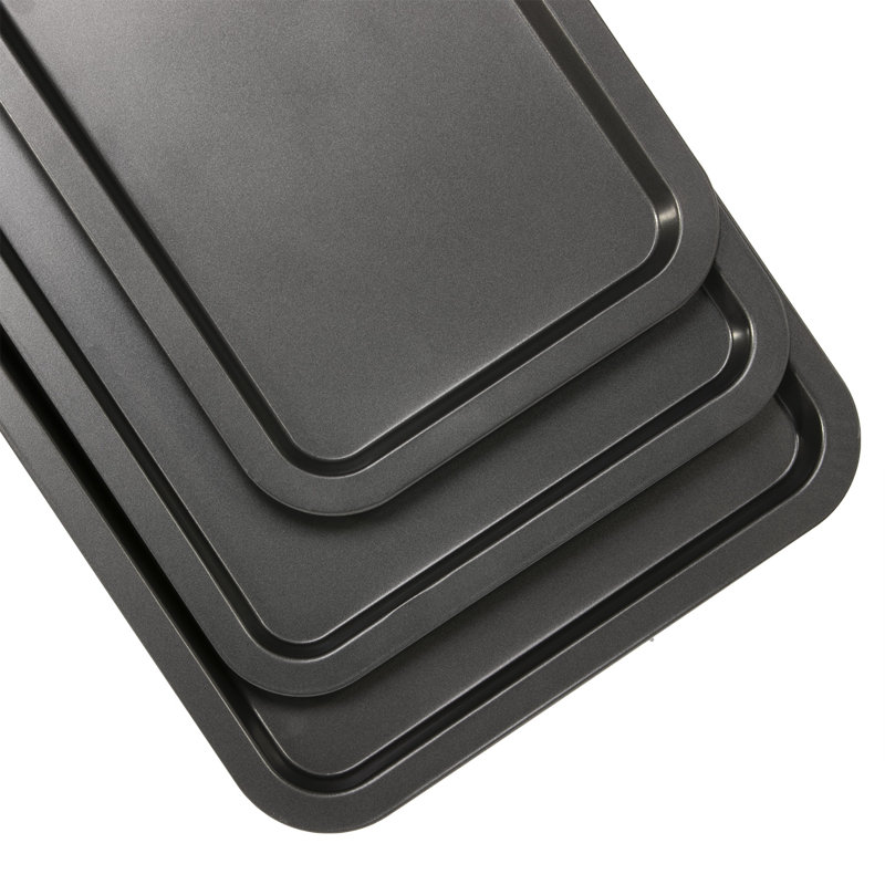 ROYALFORD Non-Stick Carbon Steel 3 Piece Baking Tray Set
