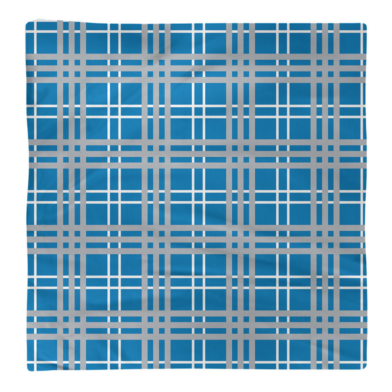 Plaid Square Napkin, Honolulu Blue/White/Silver, 22" x 22", Cotton