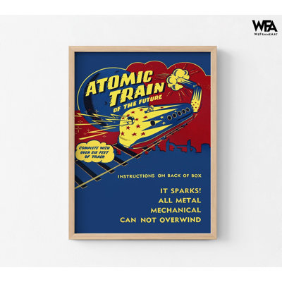 Train atomique du futur par Retrotrans, art rétro de magasin de jouets, cadeau rétro pour grand-père, idée de cadeau d'anniversaire de frère
