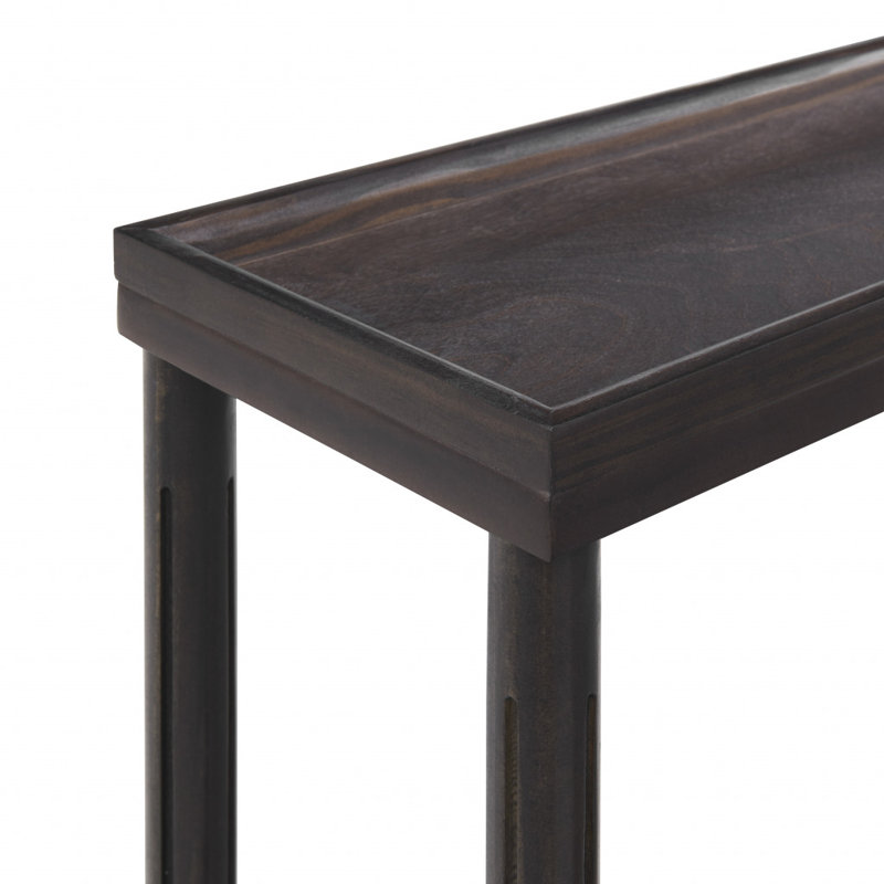 Ensemble de deux tables de bout en bois massif espresso de 22 po avec tablette